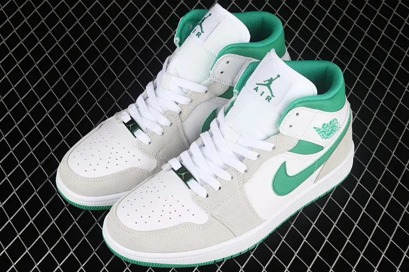 All categories Air Jordan Jordan series basketball shoes Air Jordan 1 Mid Air Jordan 1 Mid AJ1 Joe 1 meter white green mid-top cultural basketball shoes DC9294-103
